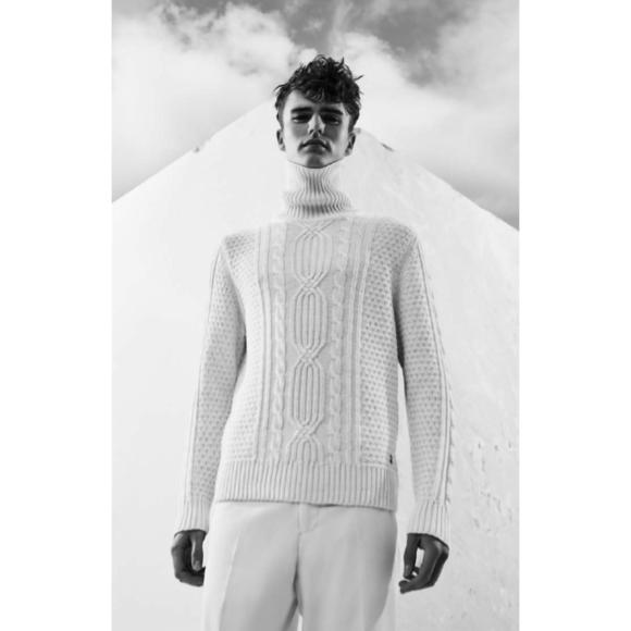 NEW IMPULSO cable turtleneck sweater in ivory - Picture 3 of 3